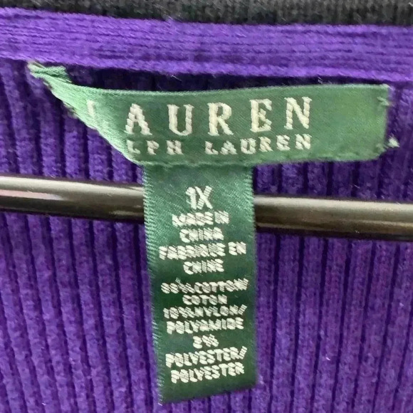 Lauren Ralph Lauren Colorblock Striped Cardigan Size 1X - Picture 3 of 4